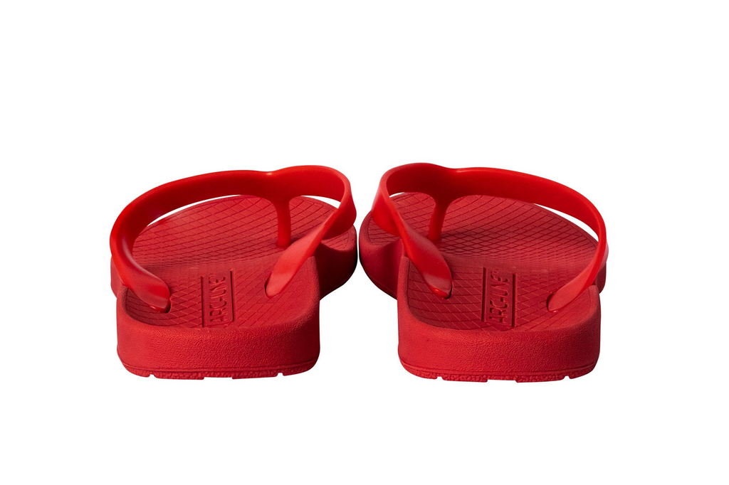 ARCHLINE Orthotic Thongs Arch Support Shoes Footwear Flip Flops Orthopedic - Red/Red  - EUR 45