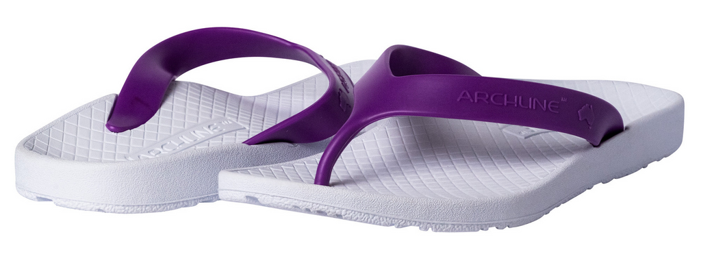 ARCHLINE Orthotic Thongs Arch Support Shoes Footwear Flip Flops Orthopedic - White/Fuchsia - EUR 35