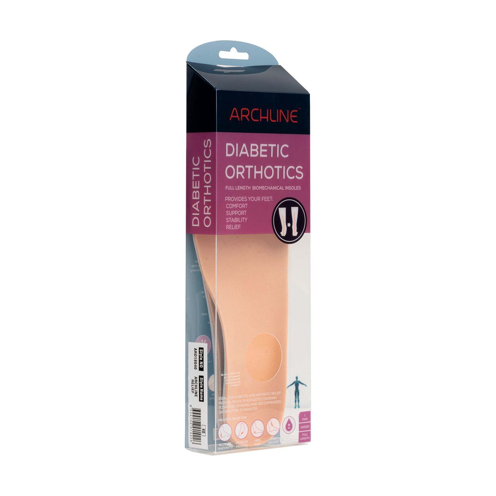 ARCHLINE Insoles Orthotics Full Length Arch Support Diabetics Plantar Fasciitis  - EUR 41