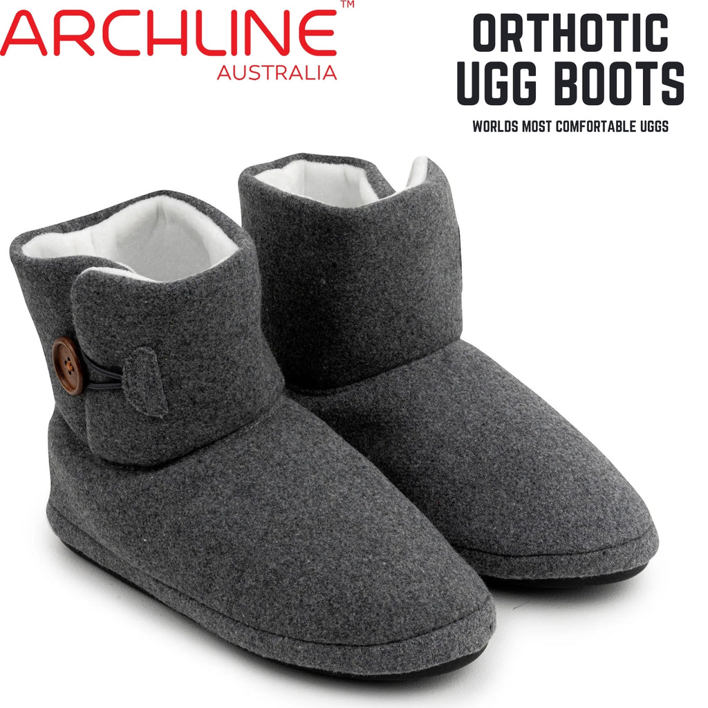Archline Orthotic UGG Boots Slippers Arch Support Warm Orthopedic Shoes - Grey - EUR 41 (Women's US 10/Men's US 8)