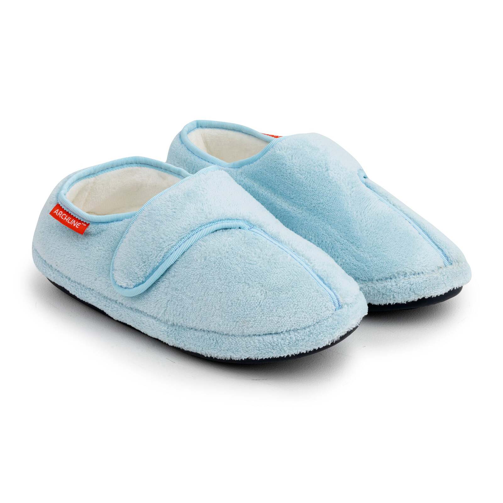 ARCHLINE Orthotic Plus Slippers Closed Scuffs Pain Relief Moccasins - Baby Blue - EU 39