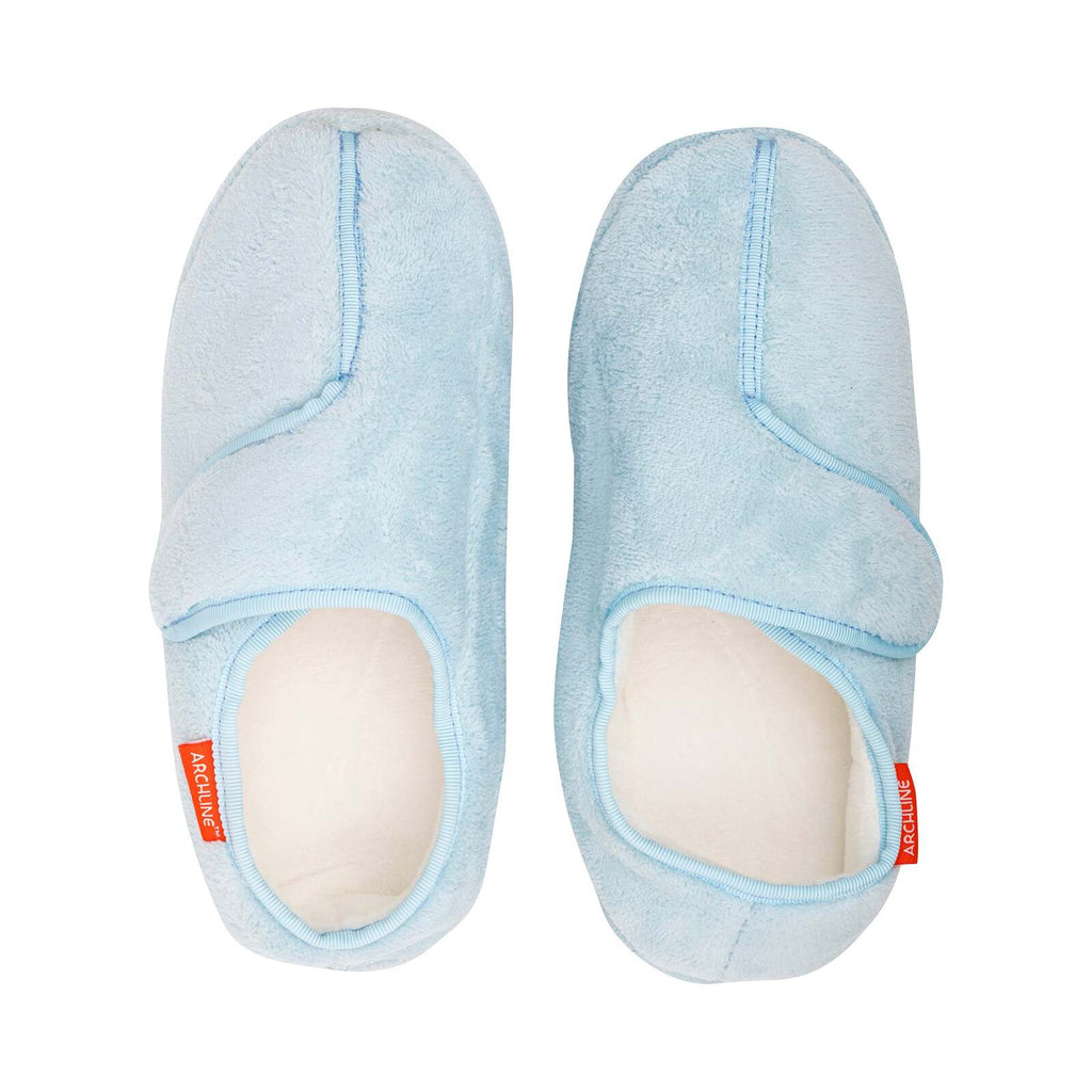 ARCHLINE Orthotic Plus Slippers Closed Scuffs Pain Relief Moccasins - Baby Blue - EU 42