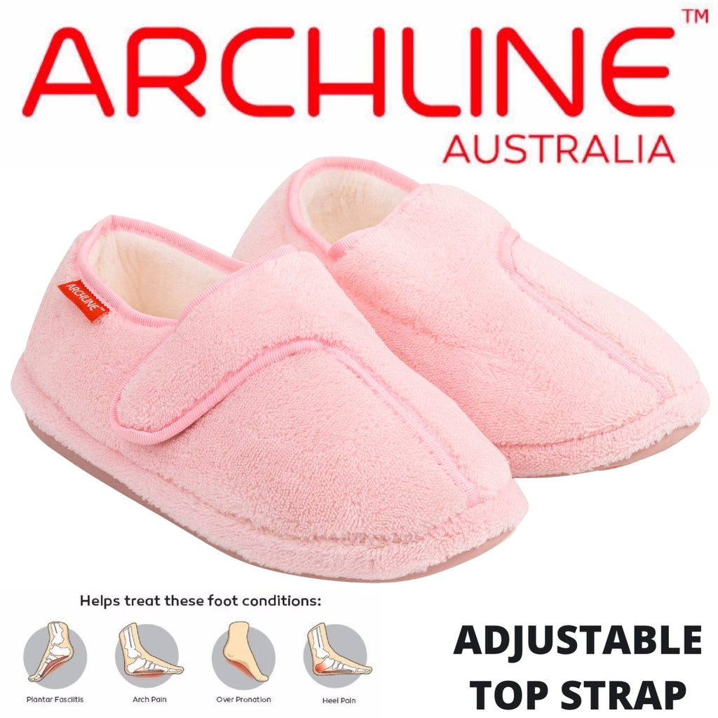 ARCHLINE Orthotic Plus Slippers Closed Scuffs Pain Relief Moccasins - Pink - EU 39