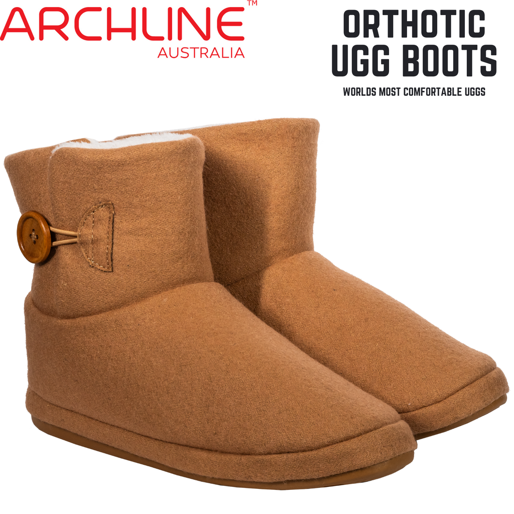 Archline Orthotic UGG Boots Slippers Arch Support Warm Orthopedic Shoes - Chestnut - EUR 42 (Women's US 11/Men's US 9)