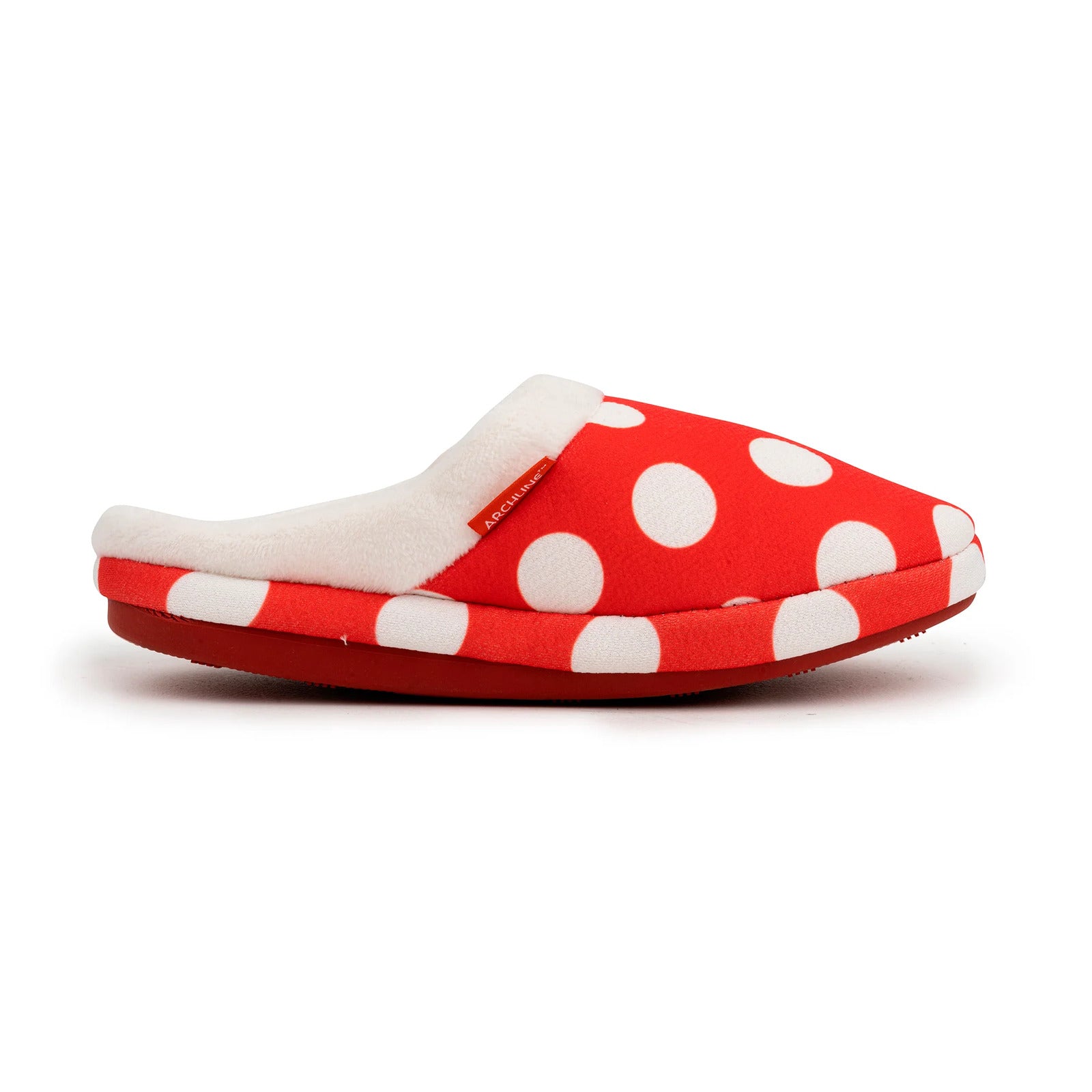 ARCHLINE Orthotic Slippers Slip On Scuffs Pain Relief Moccasins - Red Polka Dot - EUR 43 (Womens US 12)