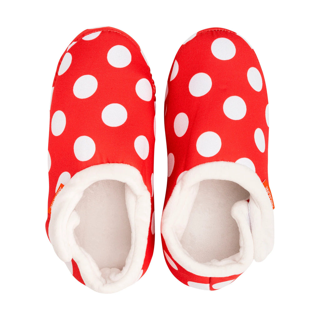 ARCHLINE Orthotic Slippers CLOSED Back Scuffs Moccasins Pain Relief - Red Polka Dots - EUR 38 (Womens US 7)