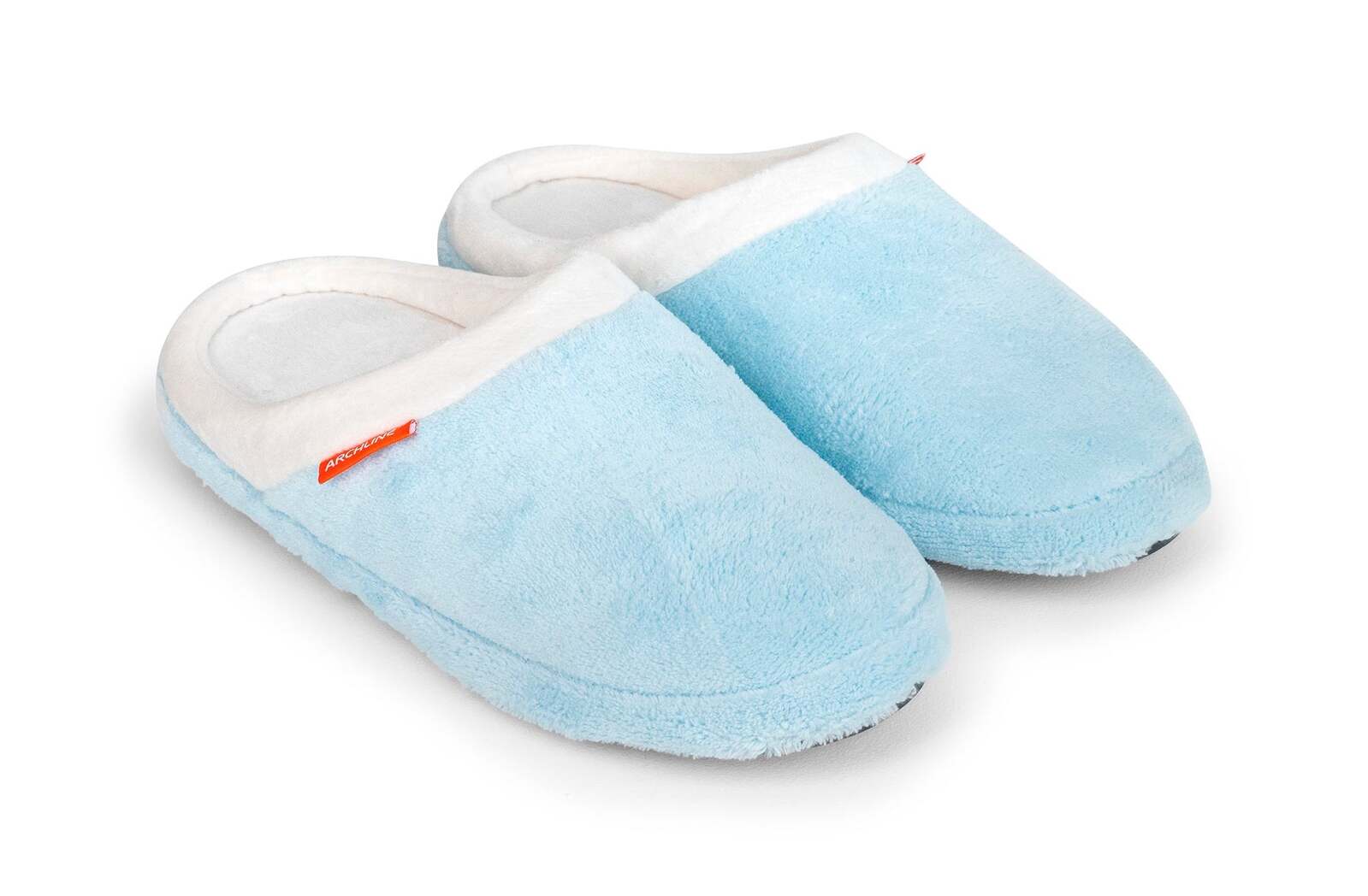 ARCHLINE Orthotic Slippers Slip On Arch Scuffs Pain Relief Moccasins - Baby Blue - EU 38