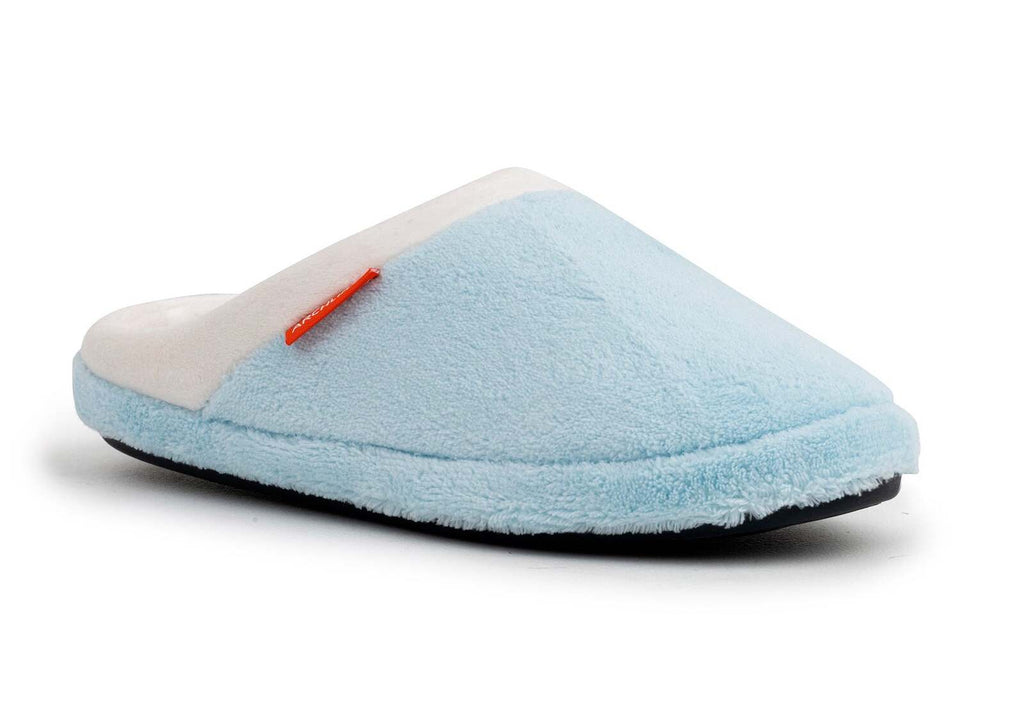ARCHLINE Orthotic Slippers Slip On Arch Scuffs Pain Relief Moccasins - Baby Blue - EU 38