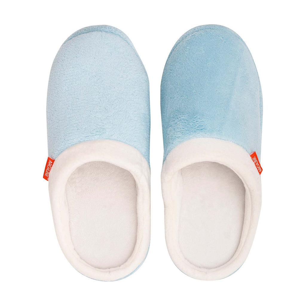 ARCHLINE Orthotic Slippers Slip On Arch Scuffs Pain Relief Moccasins - Baby Blue - EU 39
