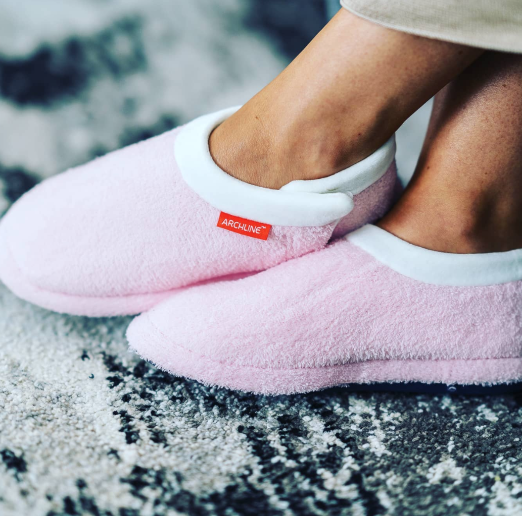 ARCHLINE Orthotic Slippers Closed Scuffs Pain Relief Moccasins - Pink - EUR 36