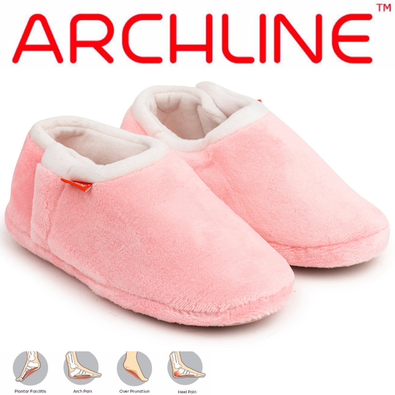 ARCHLINE Orthotic Slippers Closed Scuffs Pain Relief Moccasins - Pink - EUR 37