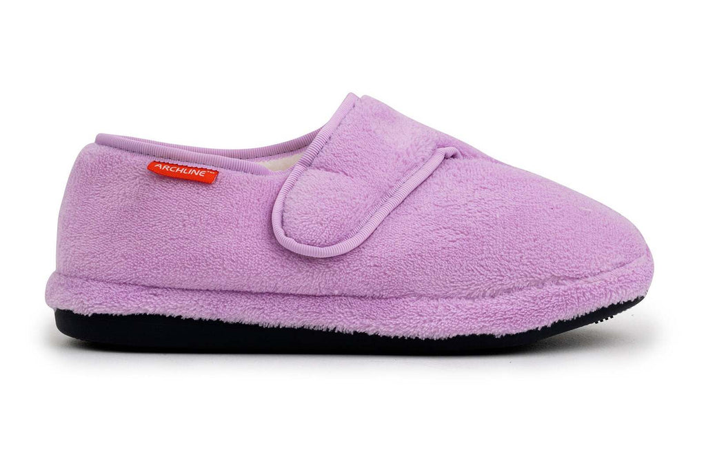 ARCHLINE Orthotic Plus Slippers Closed Scuffs Pain Relief Moccasins - Lilac - EU 35