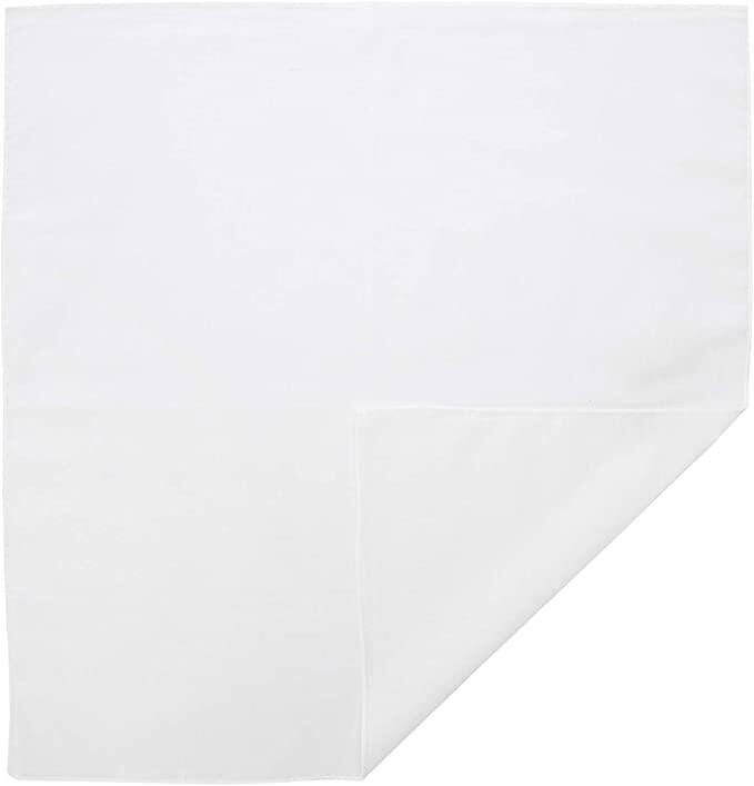 Plain Bandana 100% COTTON Head Wrap Durag Bandanna Summer Biker Scarf Mask - White