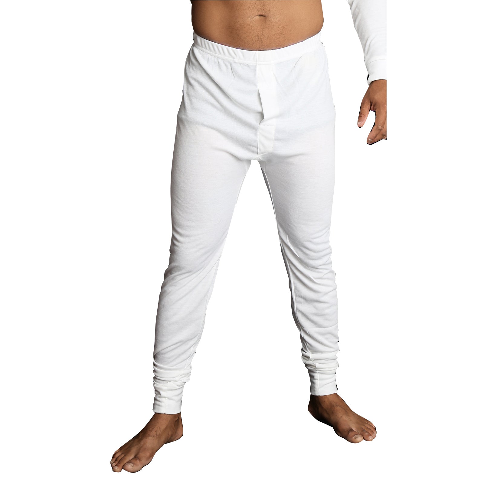 Mens Merino Wool Blend Long John Thermal Pants Underwear Thermals Warm Winter - Beige - XL