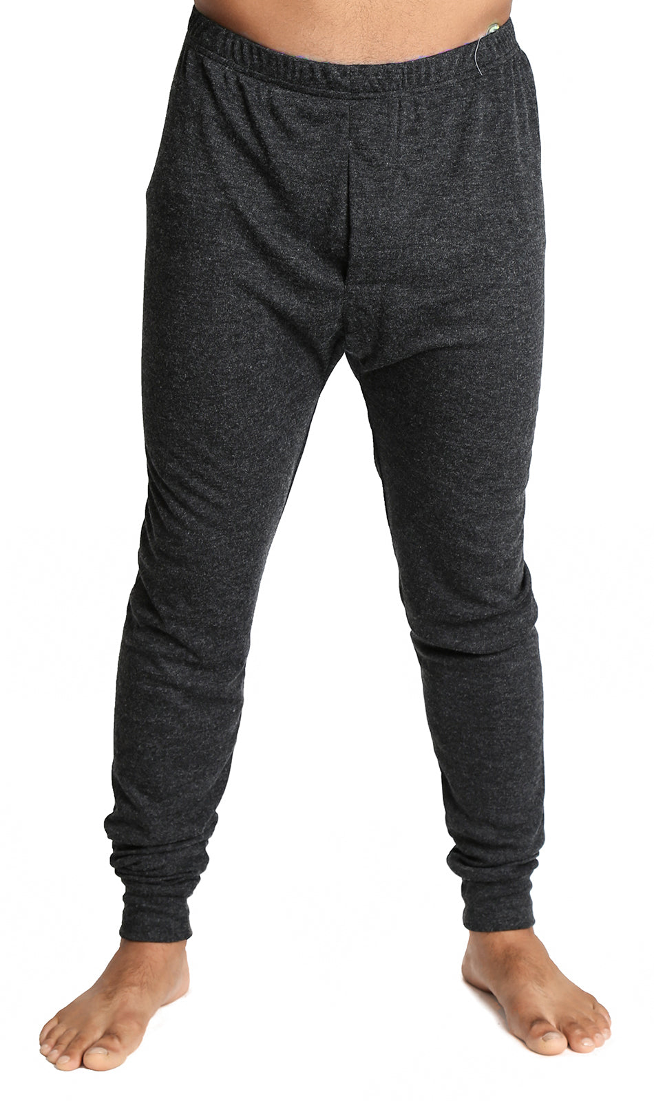 Mens Merino Wool Blend Long John Thermal Pants Underwear Thermals Warm Winter - Black - M