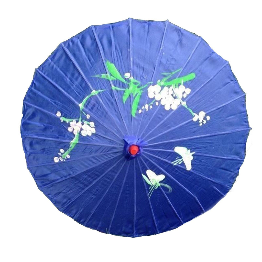 12x PARASOL UMBRELLA Chinese Japanese Bamboo Flower Pattern 80cm Large BULK - Blue