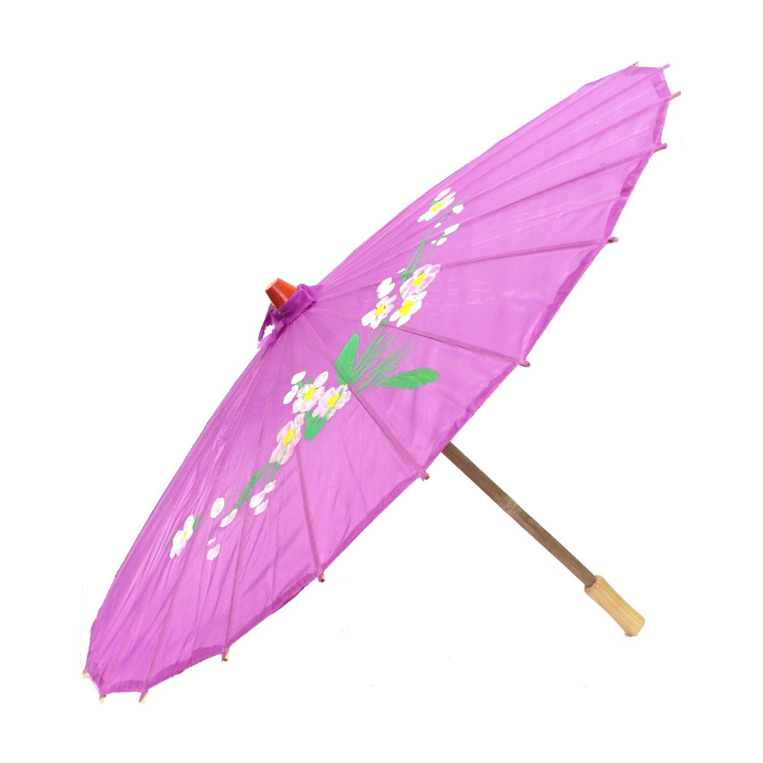 12x PARASOL UMBRELLA Chinese Japanese Bamboo Flower Pattern 80cm Large BULK - Purple