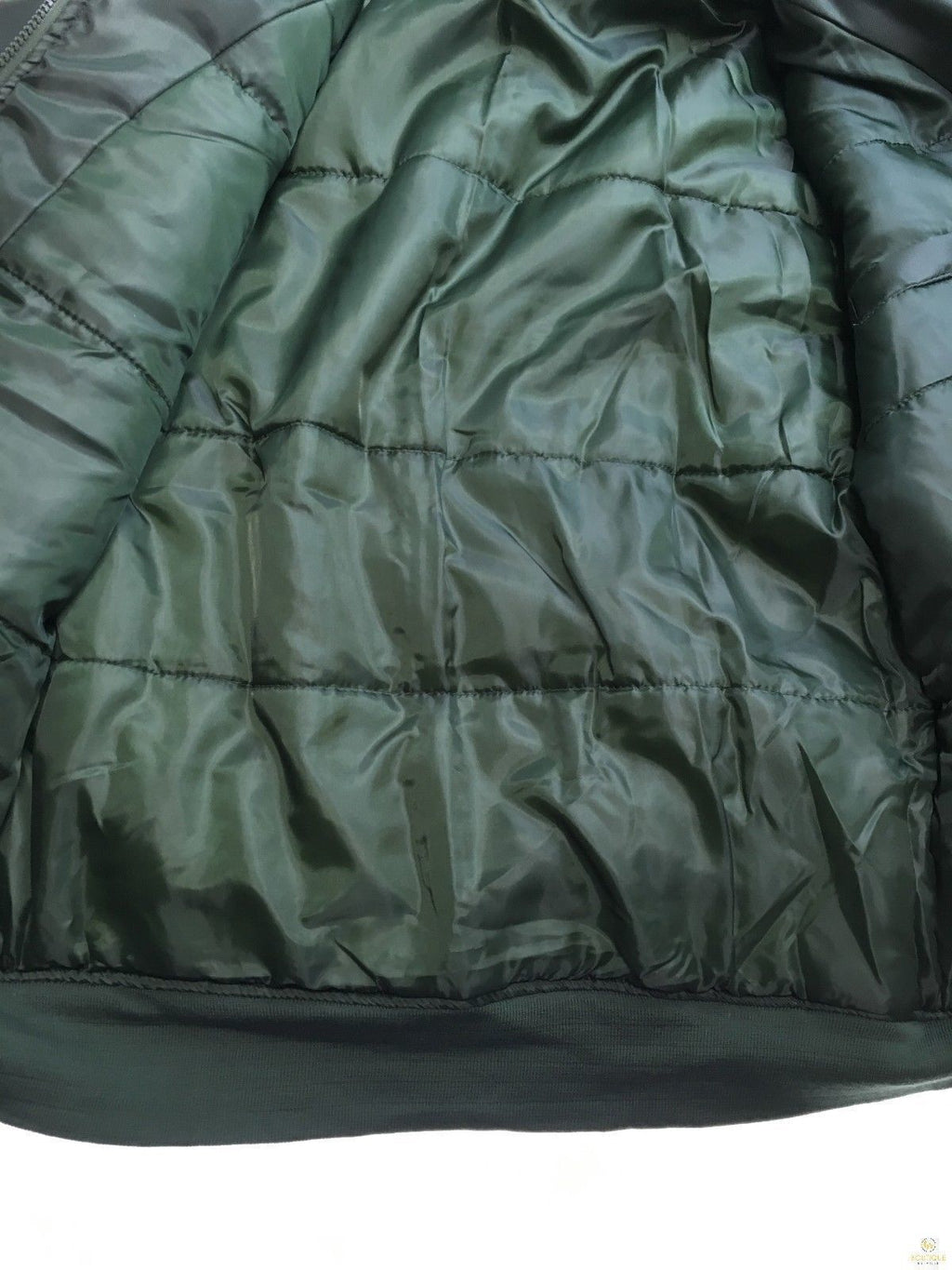 Plus Size Quilted Jacket Zip Up Classic Padded Flight Flying Winter Big & Tall - Bottle Green - 6XL