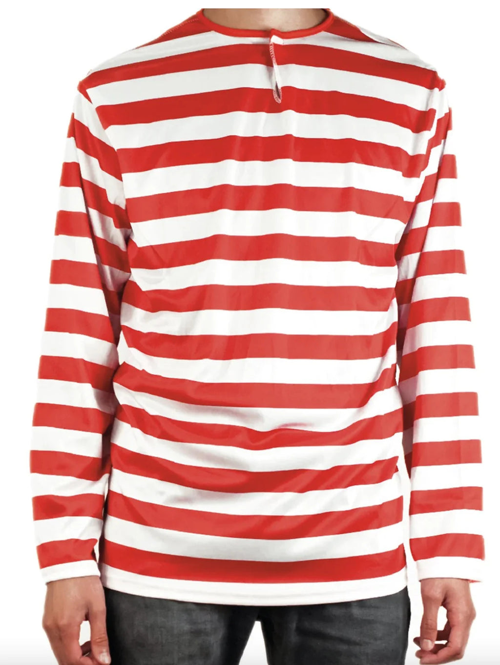 ADULTS Book Week Red and White Striped Top Shirt Costume Party Dress Up - Medium