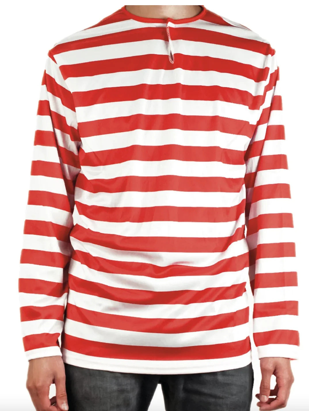 ADULTS Book Week Red and White Striped Top Shirt Costume Party Dress Up - Medium