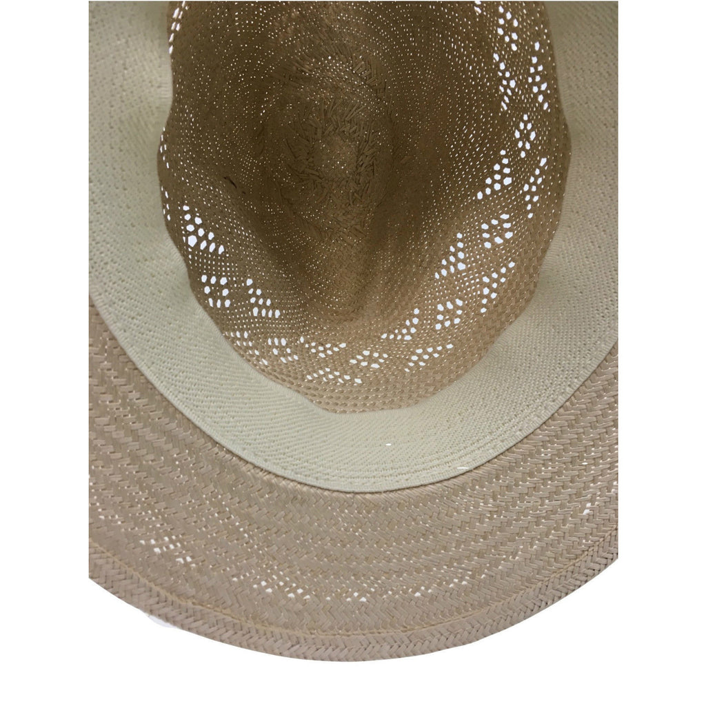 Natural STRAW PANAMA HAT FEDORA Summer Trilby Sun Summer Cap BR108 - 58cm