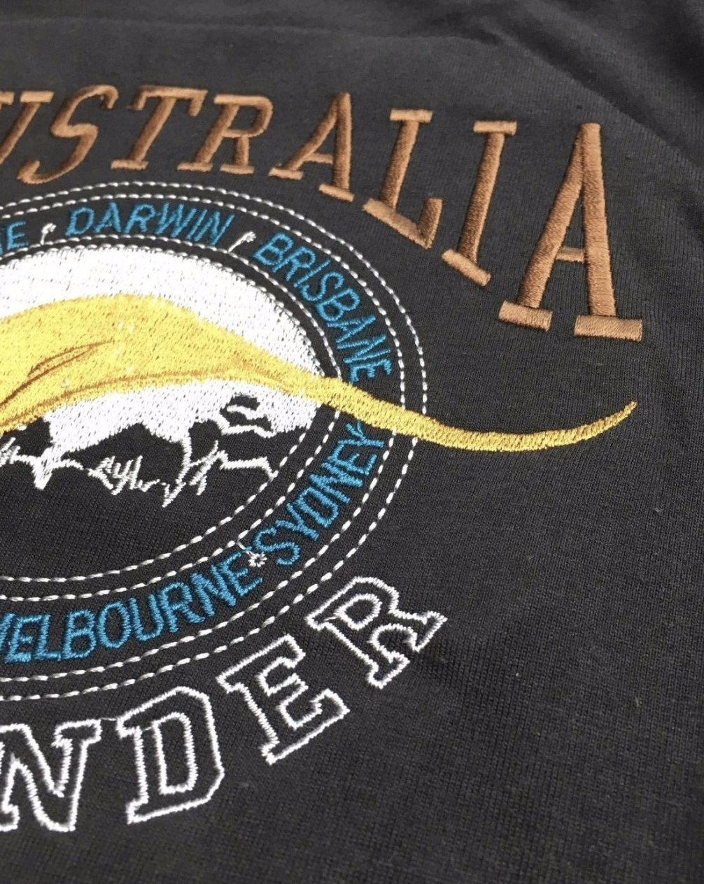 Adult Australia Kangaroo T Shirt Australia Day Souvenir Tee Top 100% Cotton - White - S