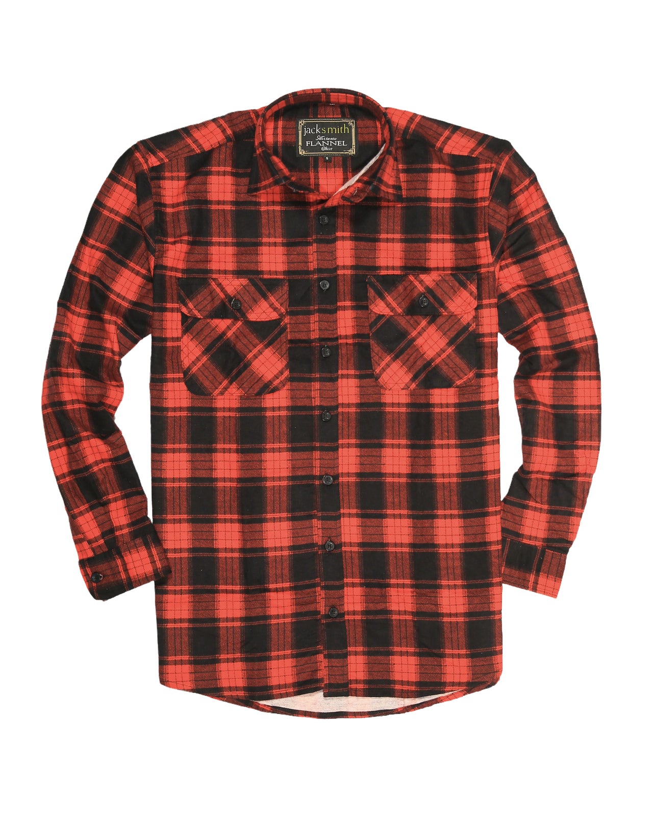 Mens Flannelette Long Sleeve Shirt 100% Cotton Check Authentic Flannel - Full Placket - Red - 9XL