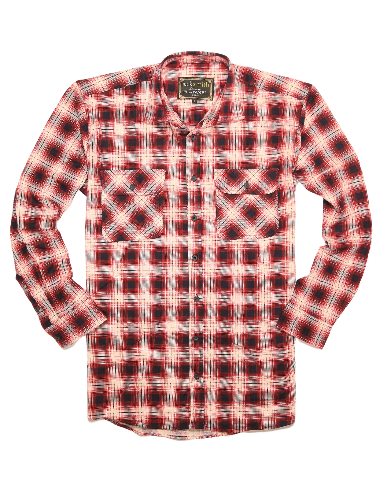 Mens 100% Cotton Flannelette Shirt Long Sleeve Check Authentic Flannel - Red/Navy - 7XL