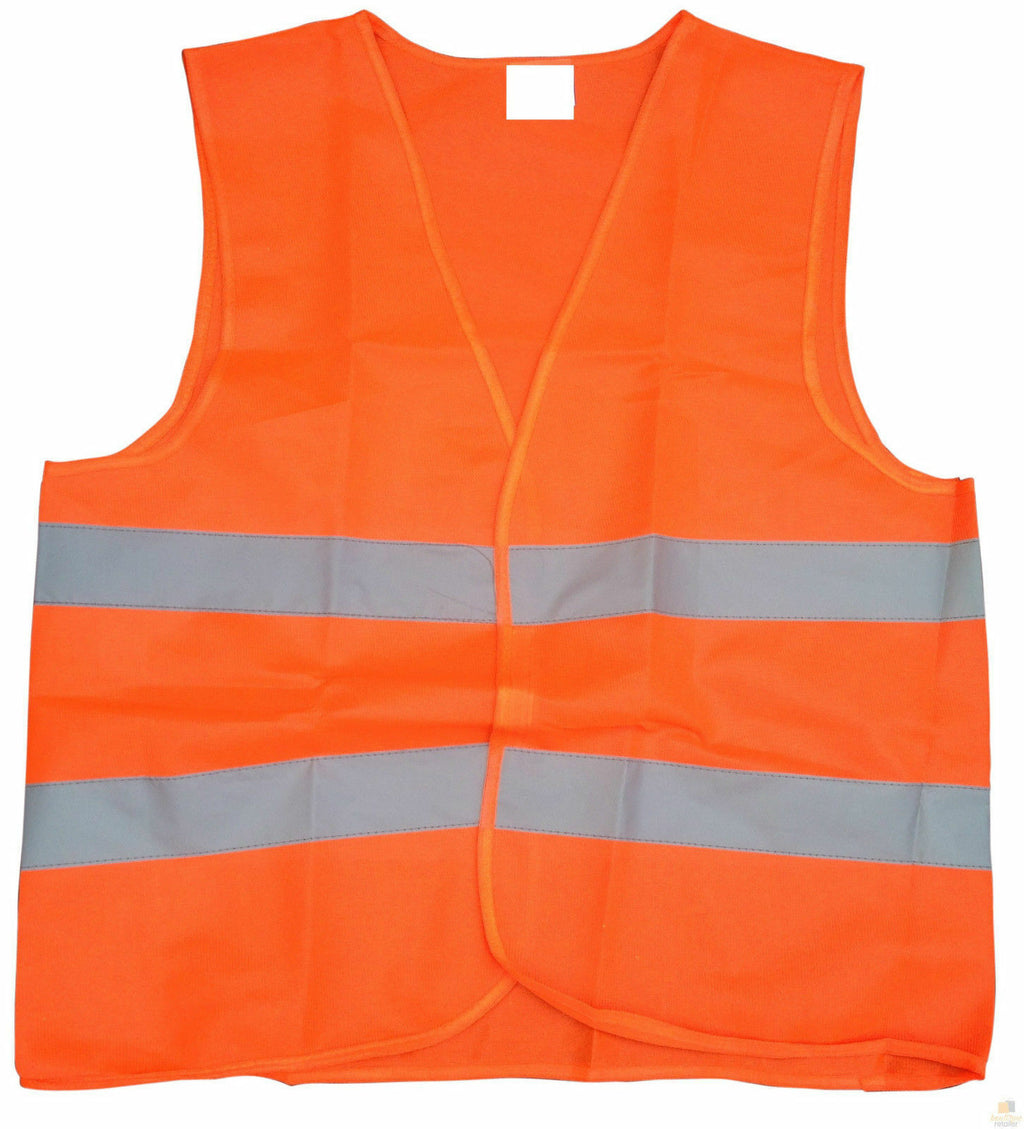 10x Hi Vis Safety VEST Reflective Tape Workwear Orange ONE SIZE Night & Day BULK