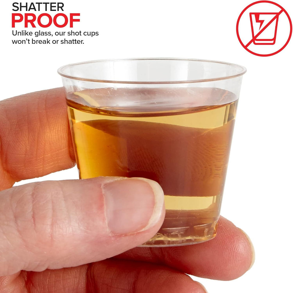 1080pcs 30ml Reusable & Disposable Plastic Shot Glasses Clear Cups Event Tastings Bulk