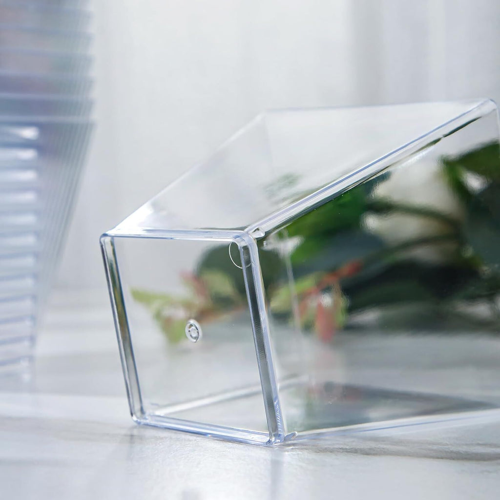 360x Premium Plastic Square Dessert Cups BPA Free Extra Strong Bulk - Clear