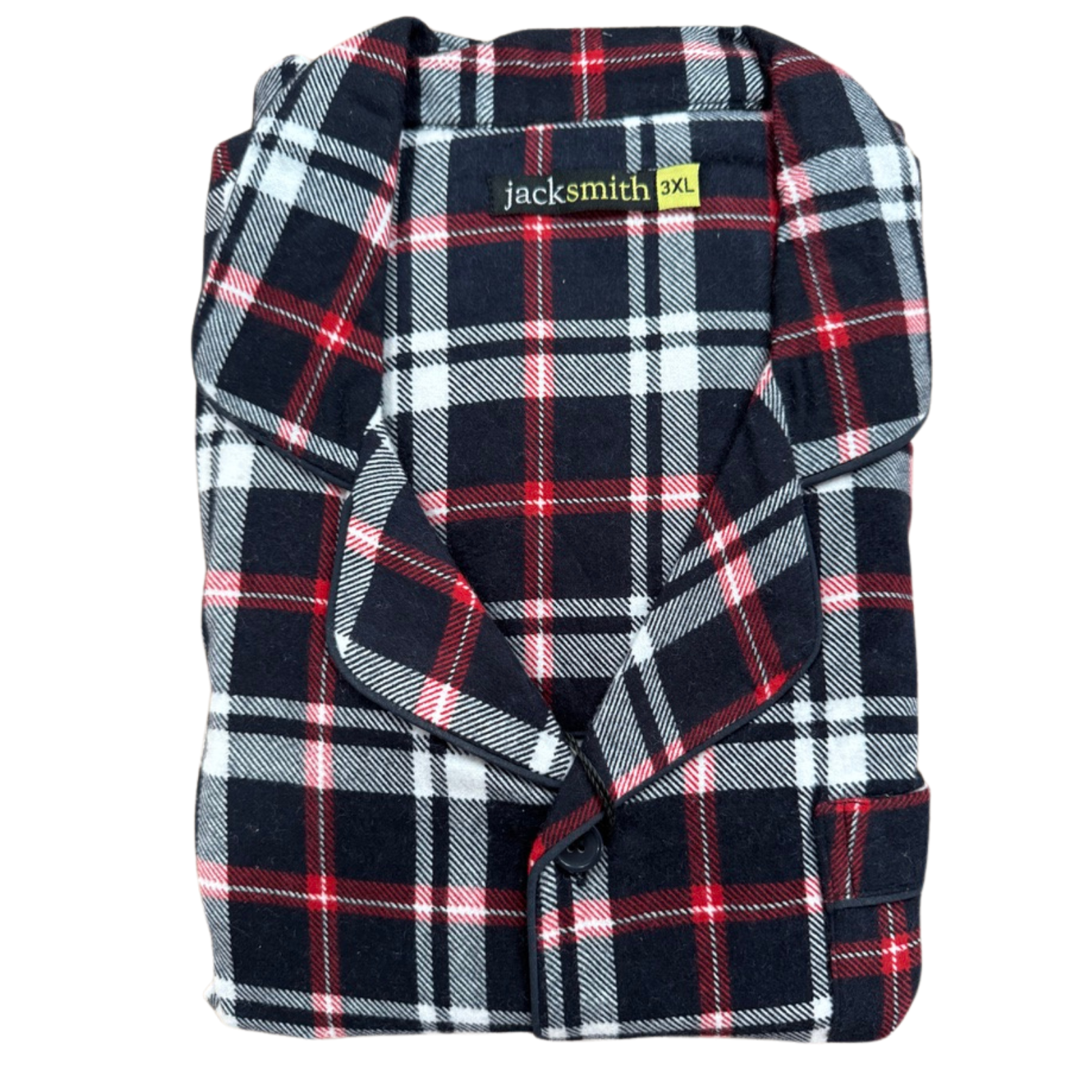 Mens Plus Size Flannelette Pyjamas 100% Cotton PJs Set Top Pants in Red Check - 3XL