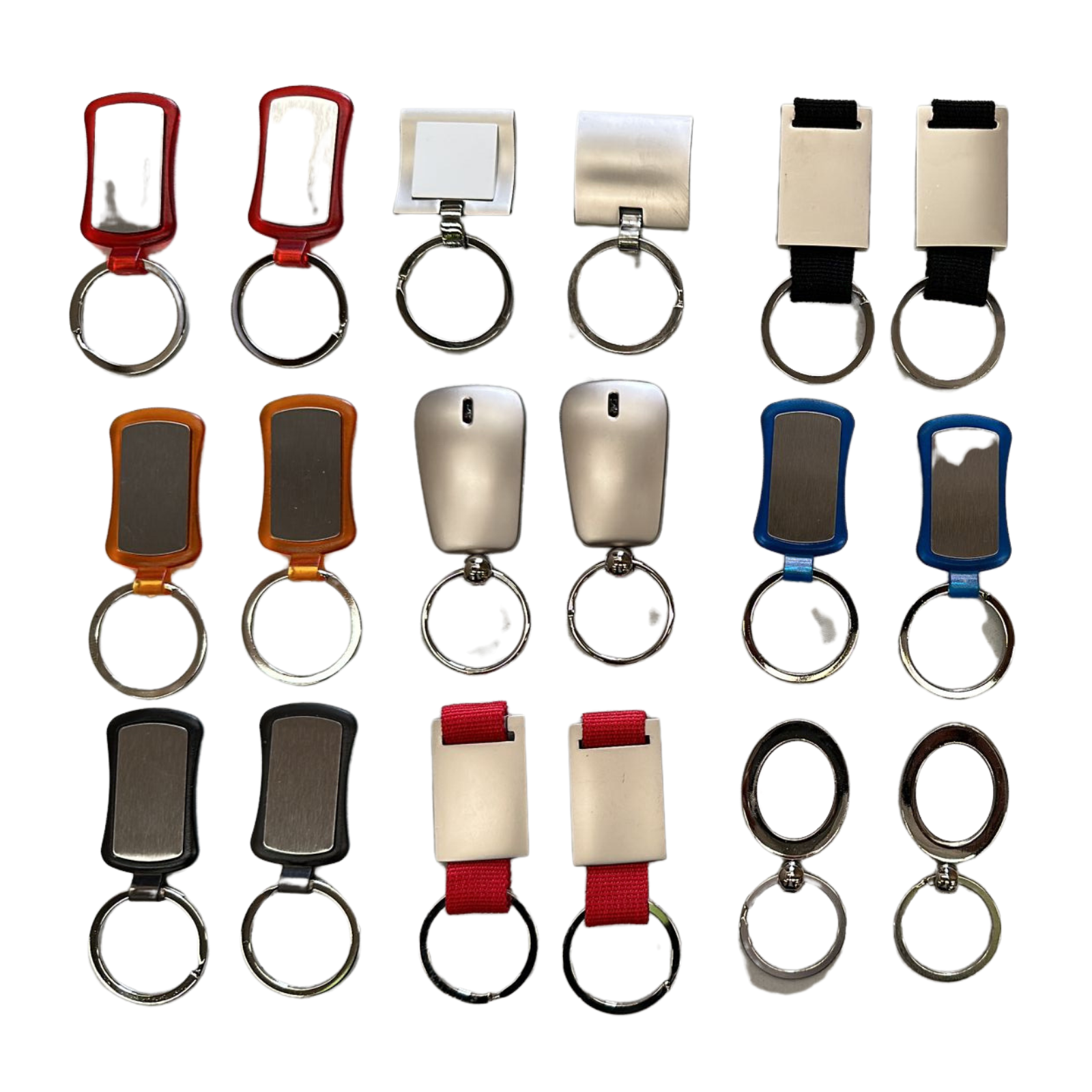100x High Quality Key Rings Tag Keyring Bag Badge - Assorted Colours & Styles - Bulk