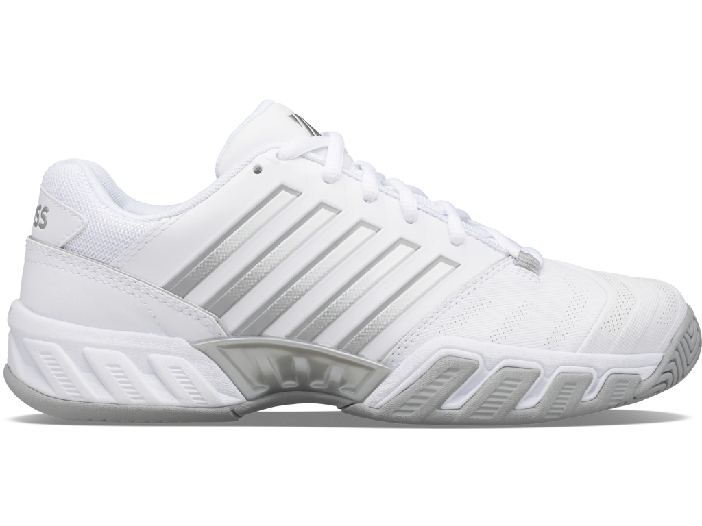 K-Swiss Womens Bigshot 4 AC Tennis Shoes - White/Silver - US 9