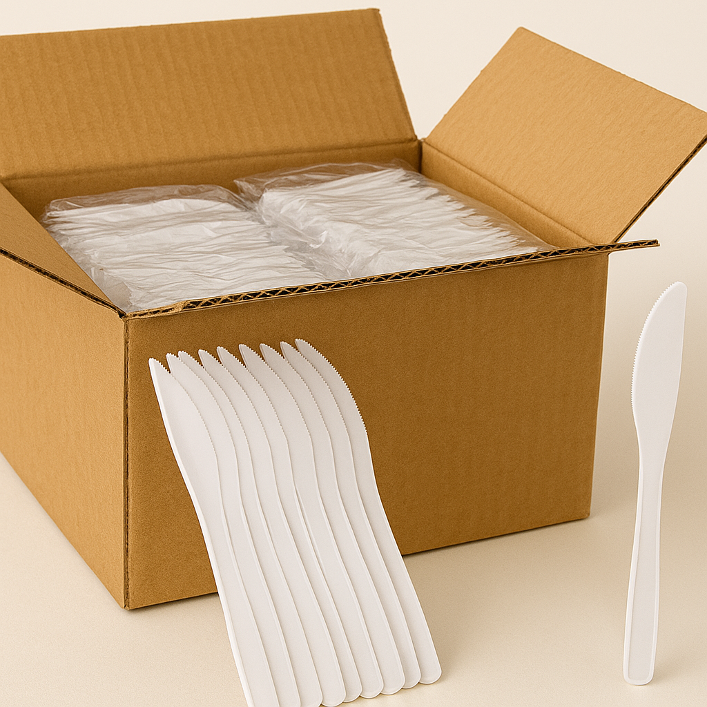 1200x Reusable Plastic Knives Cutlery Bulk BPA Free Extra Strong