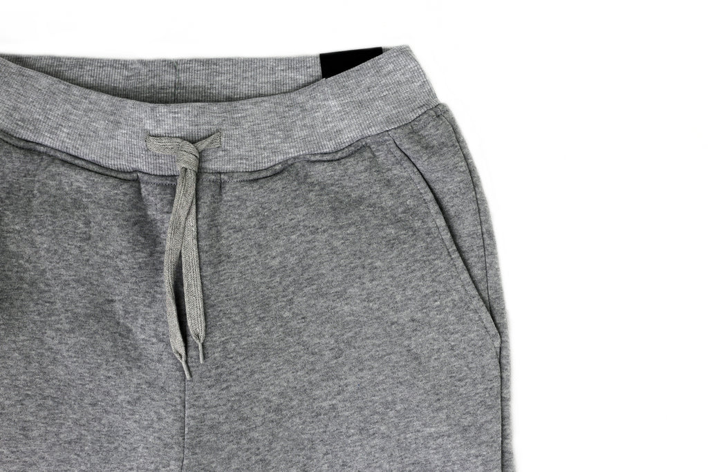 Mens Skinny Track Pants Joggers Trousers Gym Casual Sweat Cuffed Slim Trackies Fleece - Heather Grey - S