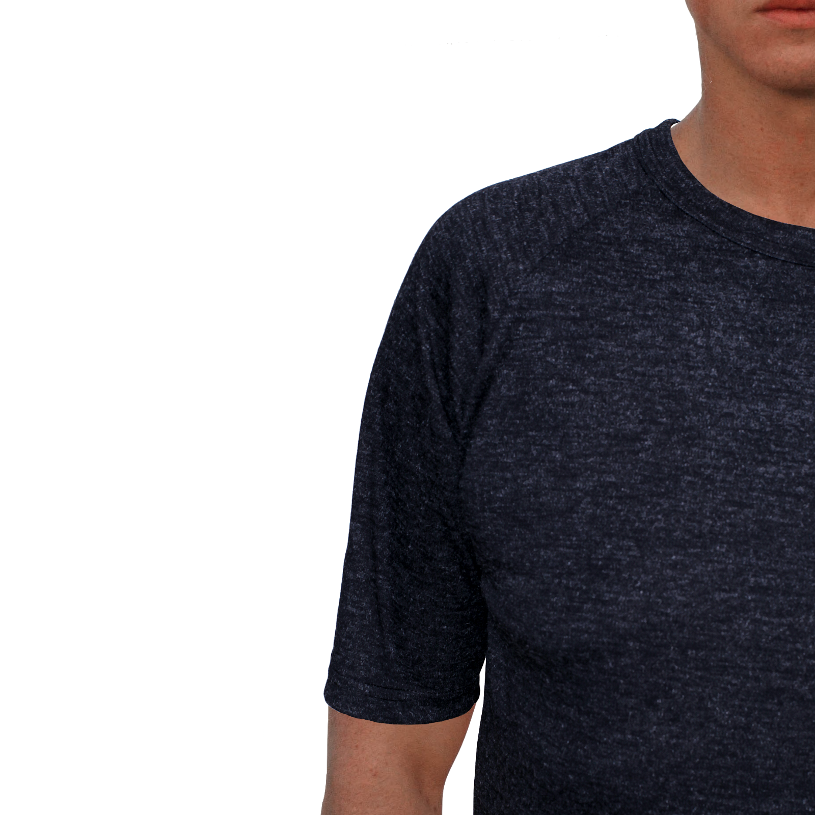 Mens Merino Wool Blend Short Sleeve Thermal Top Underwear Thermals Base Layer - Black - XXL