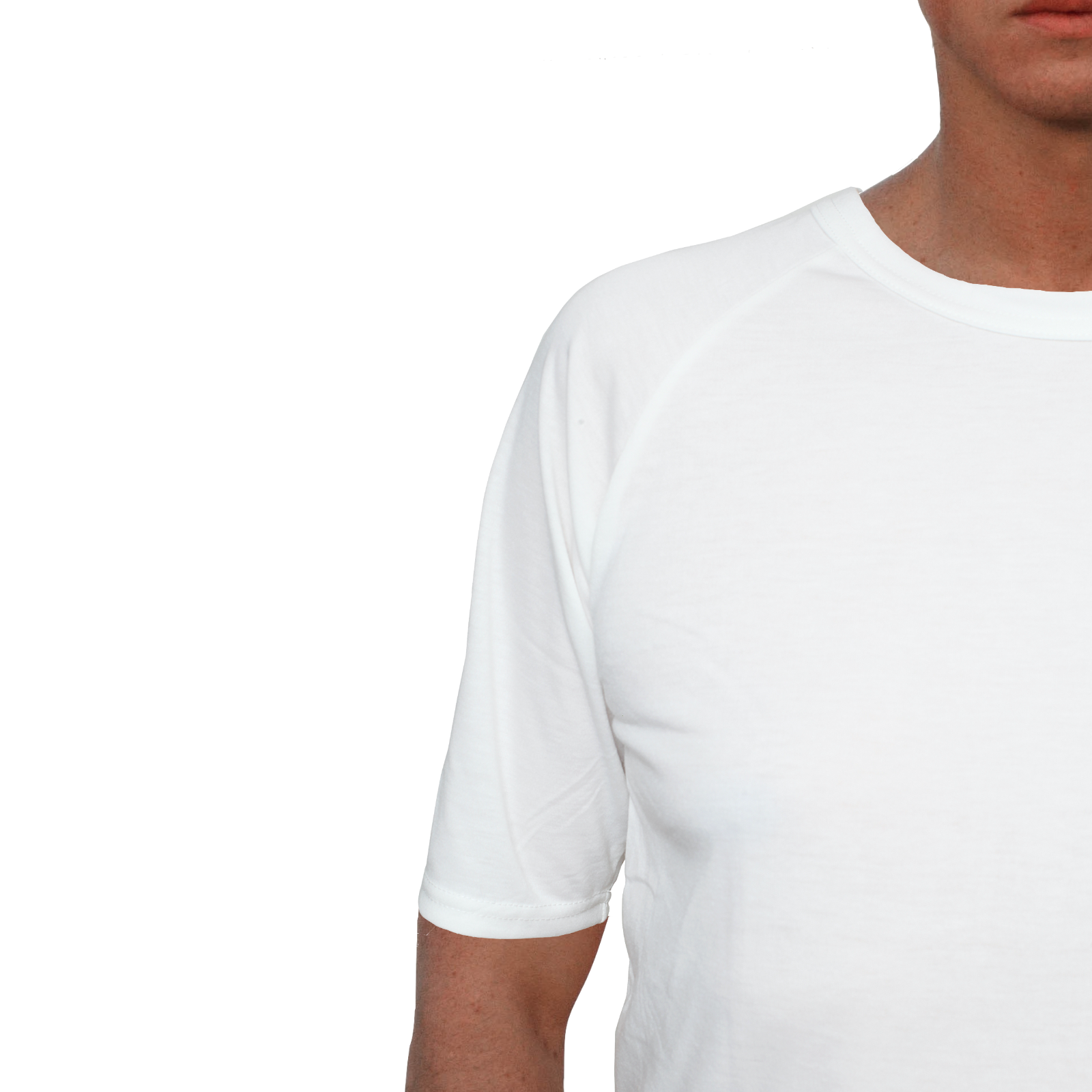 Mens Merino Wool Blend Short Sleeve Thermal Top Underwear Thermals Base Layer - Natural - S