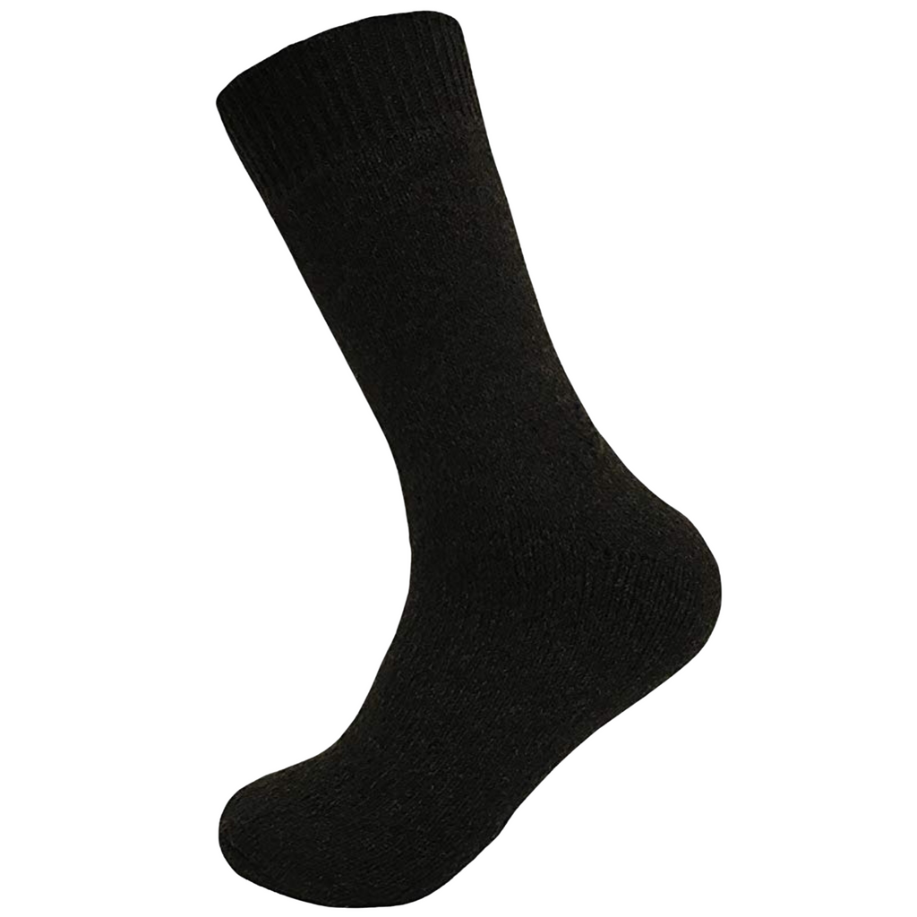 Merino Wool Mens Loose Top Thermal Socks Diabetic Comfort Circulation - 1 Pair - Grey - 2-8