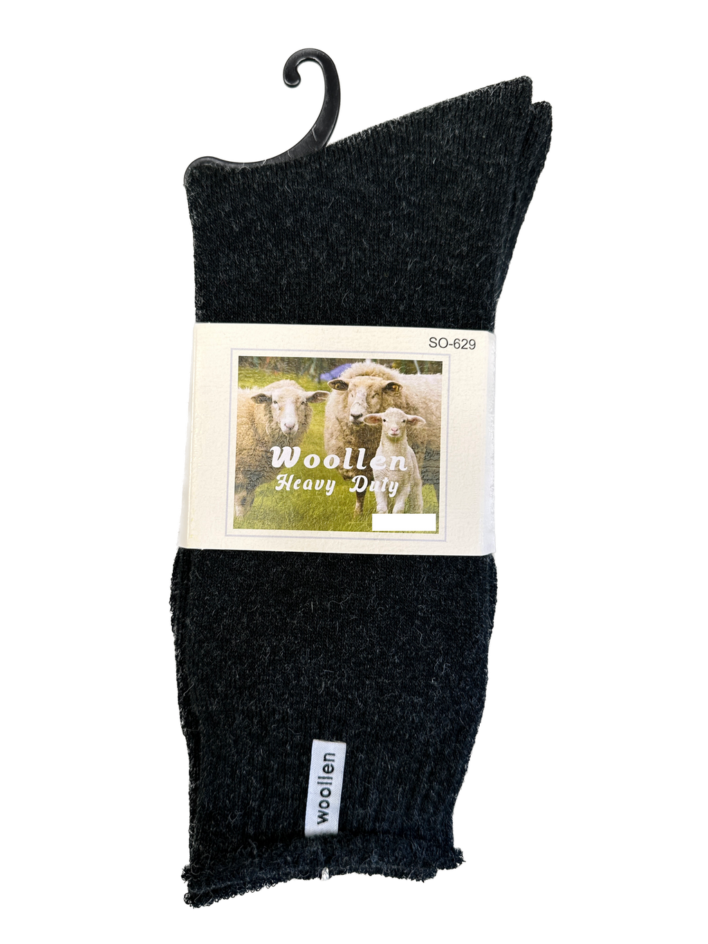 1 Pair Premium Mens Wool Heavy Duty Thick Work Socks Cushion Woolen - Black - 7-11