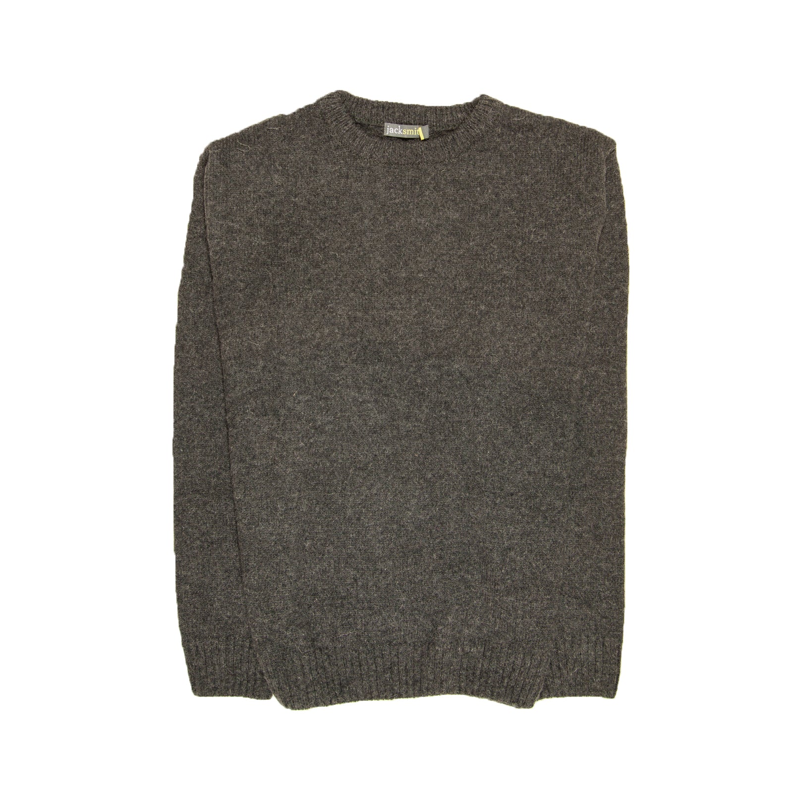 Mens 100% Shetland Ragg Wool Round Neck Knit Jumper Pullover Crew Sweater - Charcoal (29) - XL