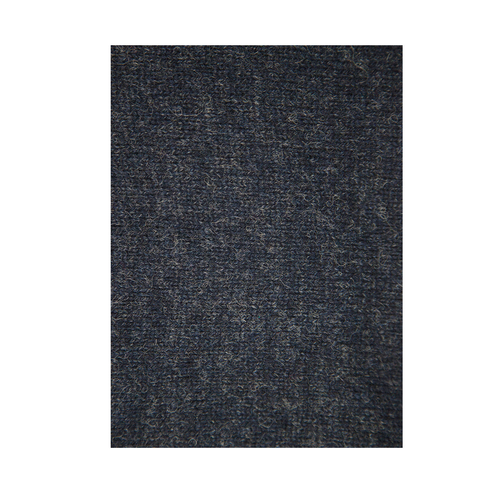 100% SHETLAND RAGG WOOL CREW Round Neck Knit JUMPER Pullover Mens Sweater Knitted - Navy - L