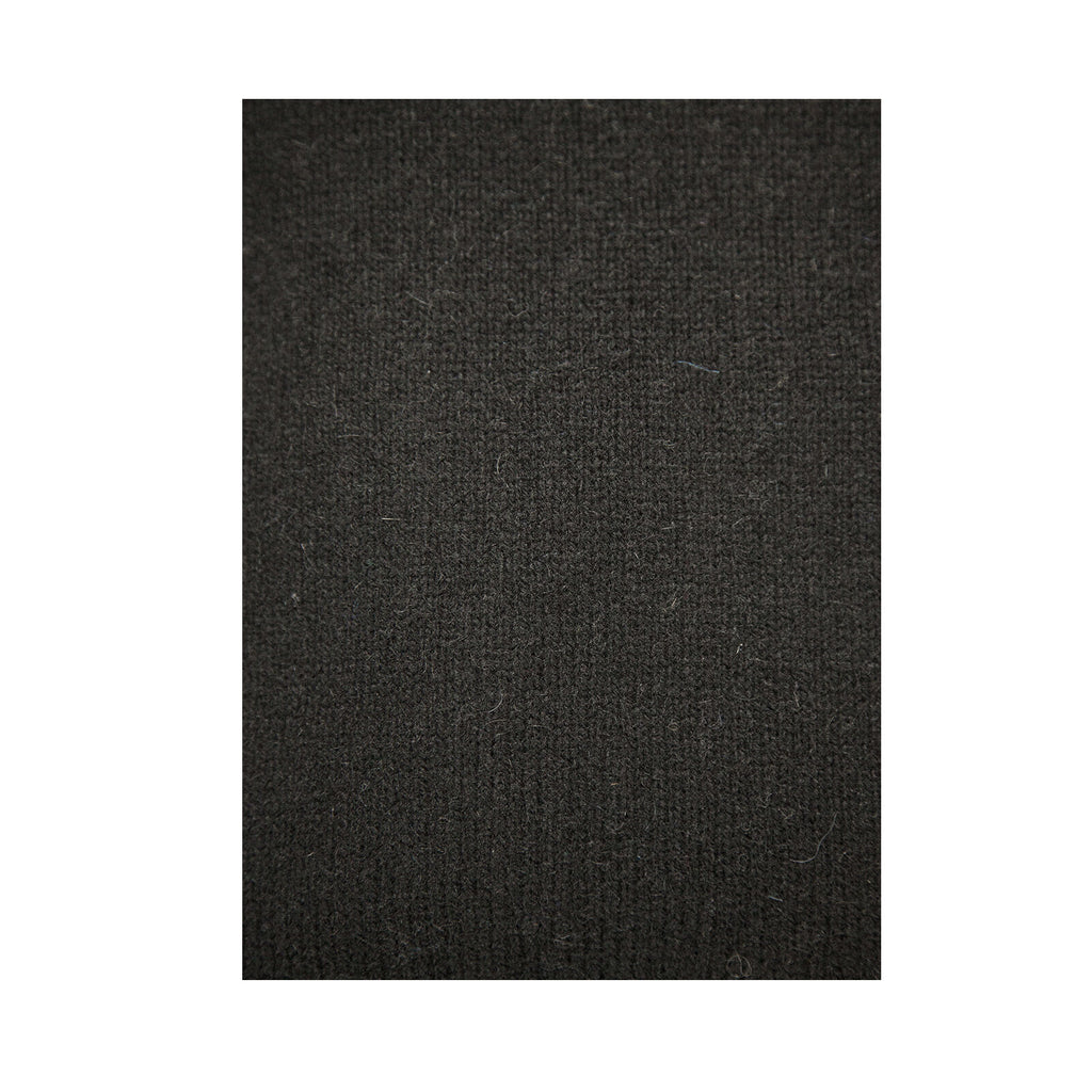 100% SHETLAND RAGG WOOL CREW Round Neck Knit JUMPER Pullover Mens Sweater Knitted - Plain Black - M