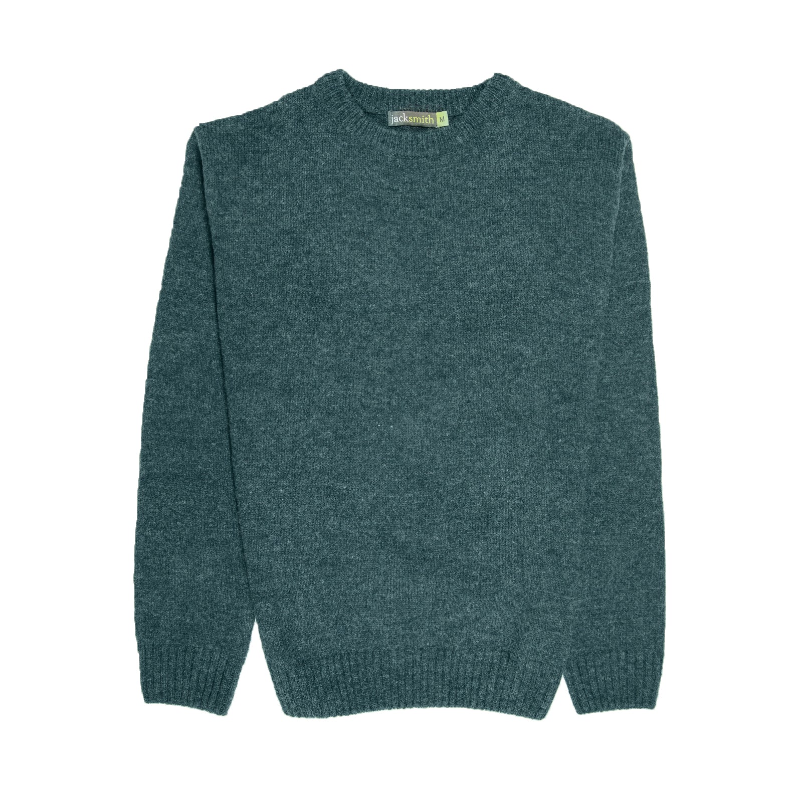 100% SHETLAND RAGG WOOL CREW Round Neck Knit JUMPER Pullover Mens Sweater Knitted - Sherwood - 3XL