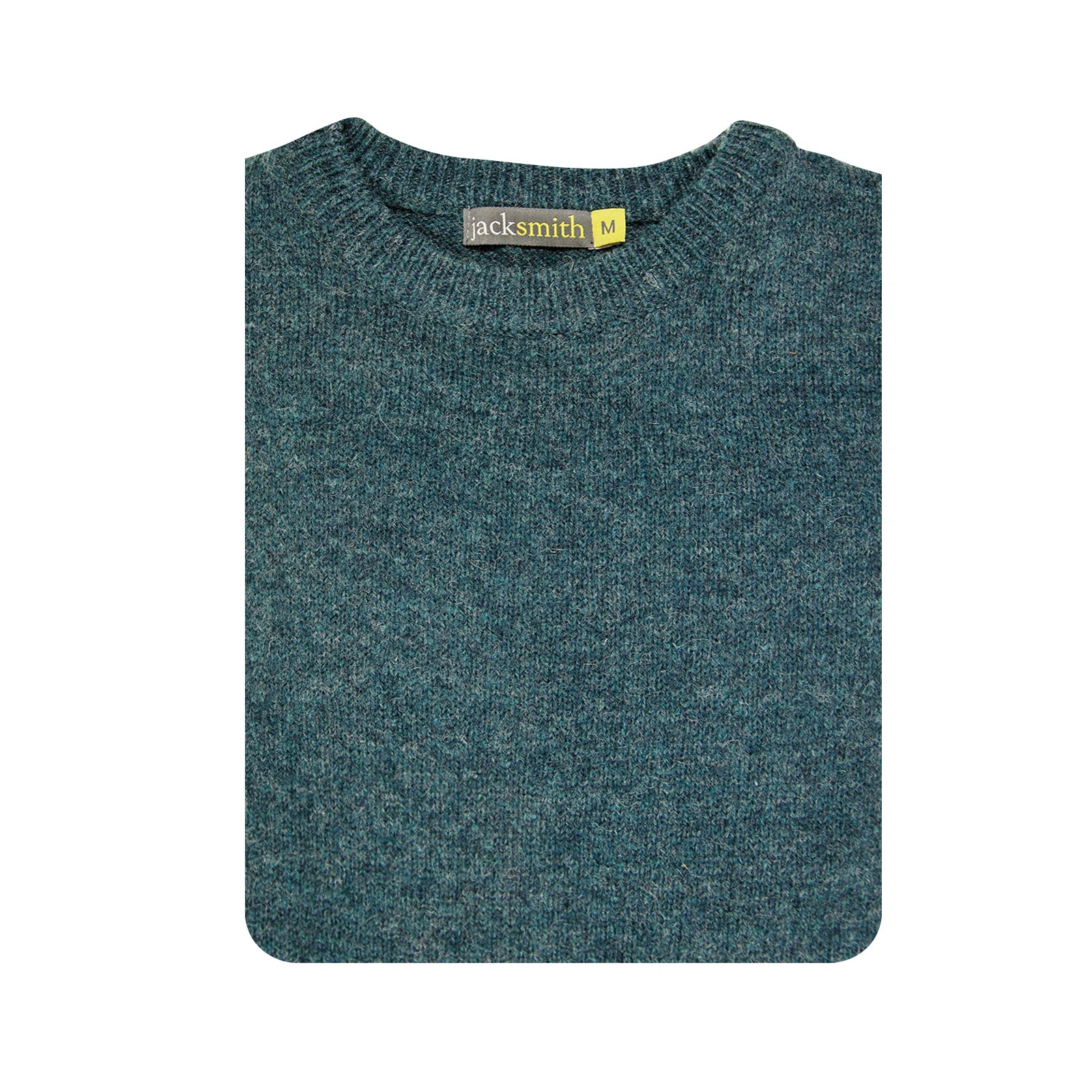 100% SHETLAND RAGG WOOL CREW Round Neck Knit JUMPER Pullover Mens Sweater Knitted - Sherwood - S
