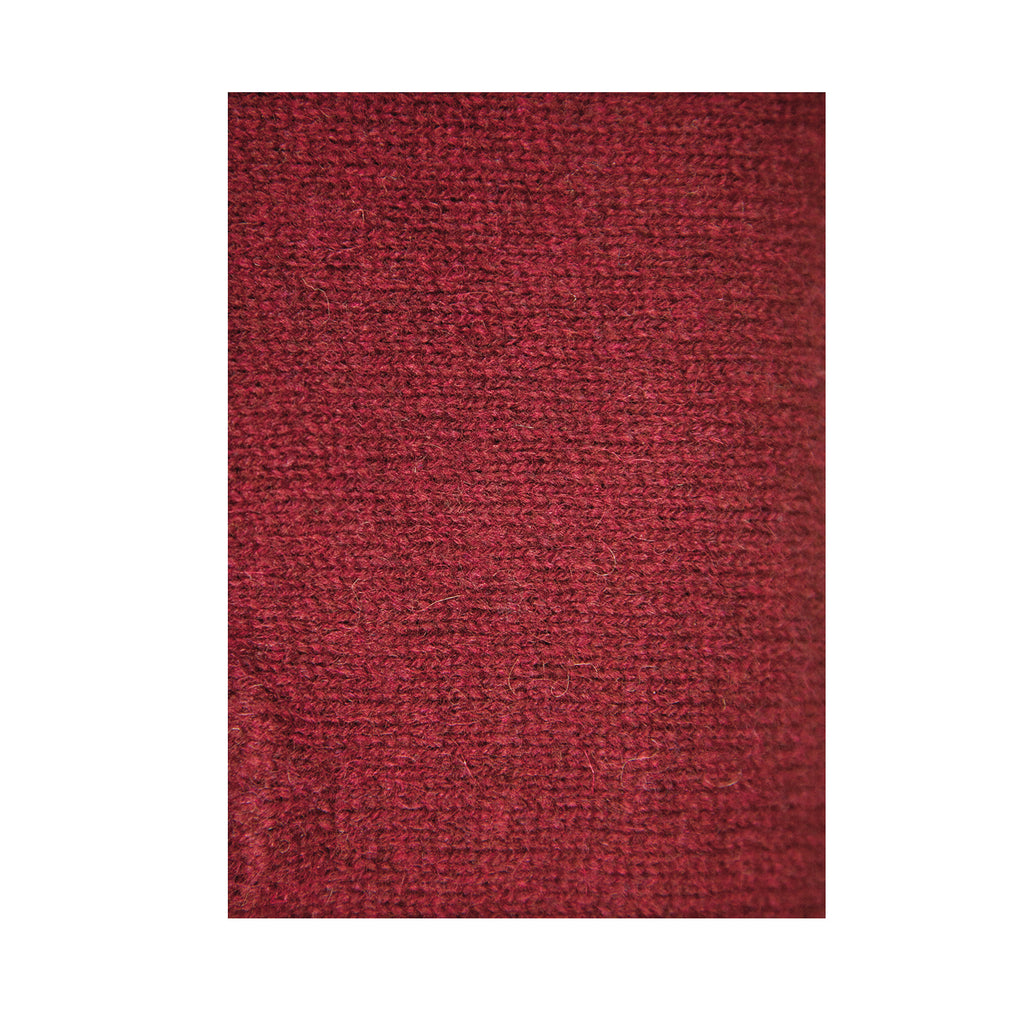 100% SHETLAND RAGG WOOL Half Zip Up Knit JUMPER Pullover Mens Sweater Knitted - Burgundy - XL