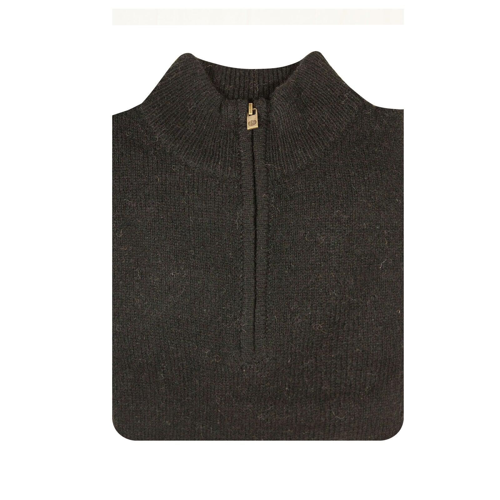 100% SHETLAND RAGG WOOL Half Zip Up Knit JUMPER Pullover Mens Sweater Knitted - Plain Black - 3XL