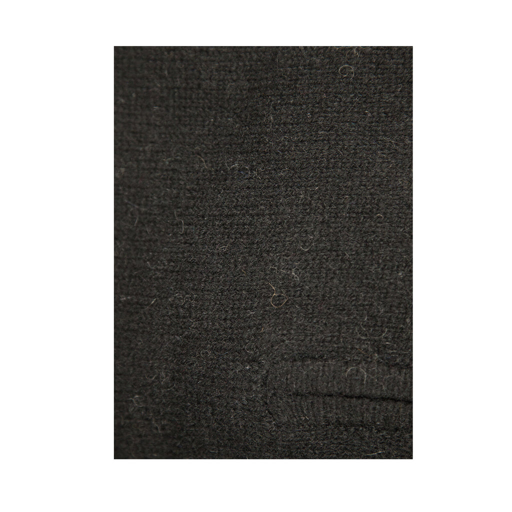 100% SHETLAND RAGG WOOL Half Zip Up Knit JUMPER Pullover Mens Sweater Knitted - Plain Black - M