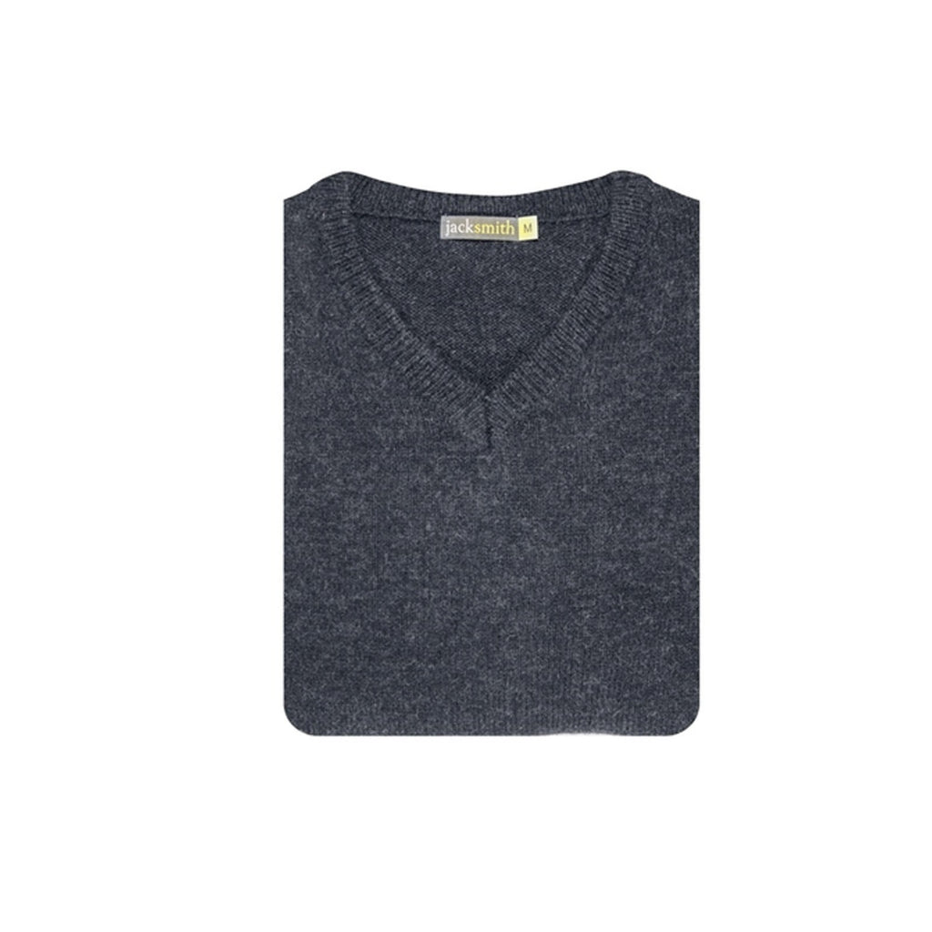 100% Shetland Ragg Wool V Neck Knit Jumper Pullover Mens Sweater Knitted - Navy - 4XL