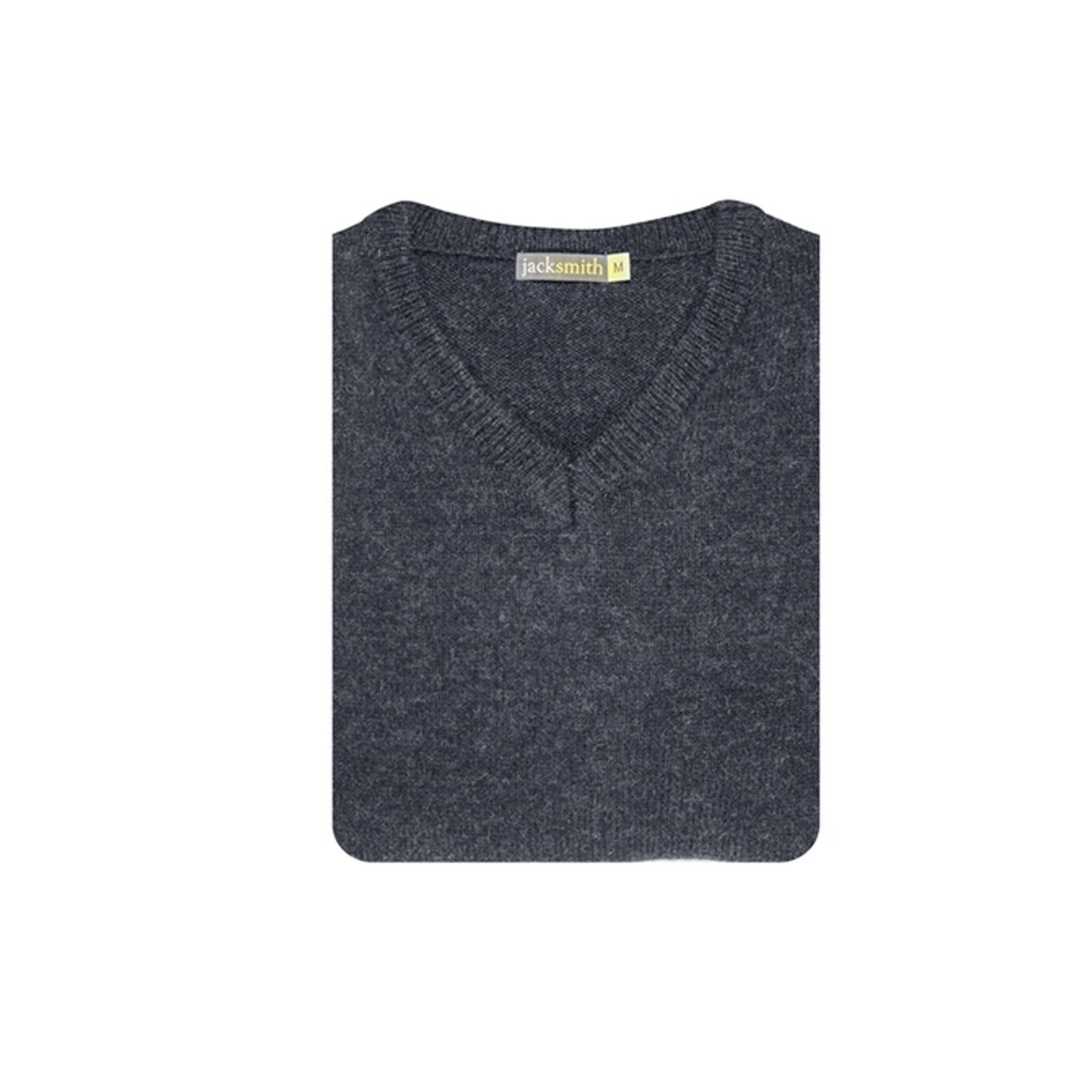 100% Shetland Ragg Wool V Neck Knit Jumper Pullover Mens Sweater Knitted - Navy - S